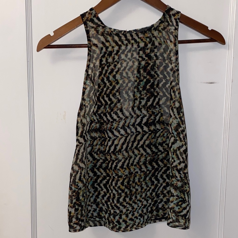 Chic ASTR Patterned Top with Lace Detail